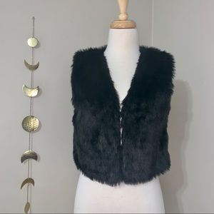 Black Fur Vest, Small
